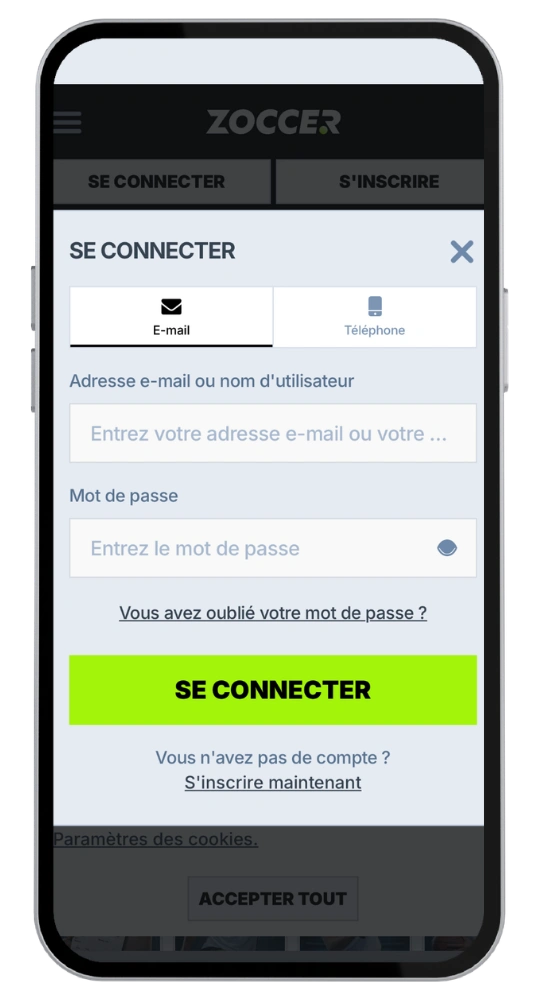 Zoccer Casino register