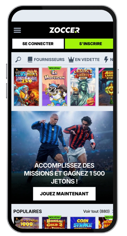 Zoccer casino app
